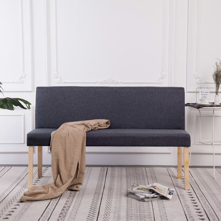 bænk 139,5 cm polyester mørkegrå