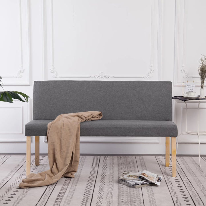 bænk 139,5 cm polyester lysegrå