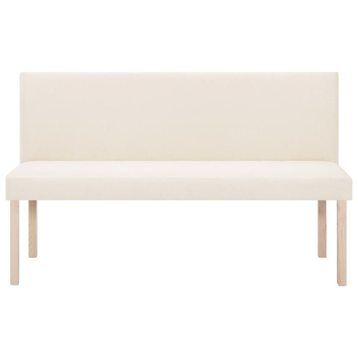 bænk 139,5 cm polyester cremefarvet