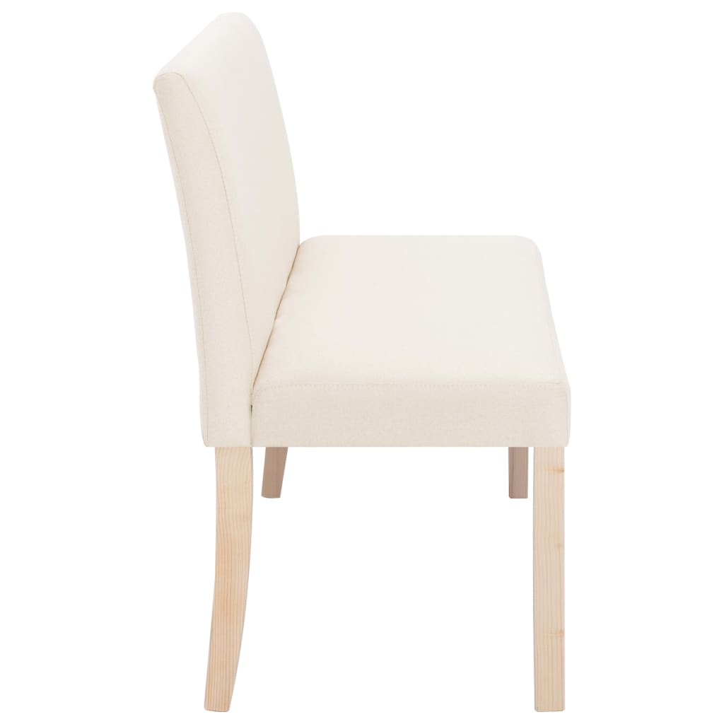 bænk 139,5 cm polyester cremefarvet