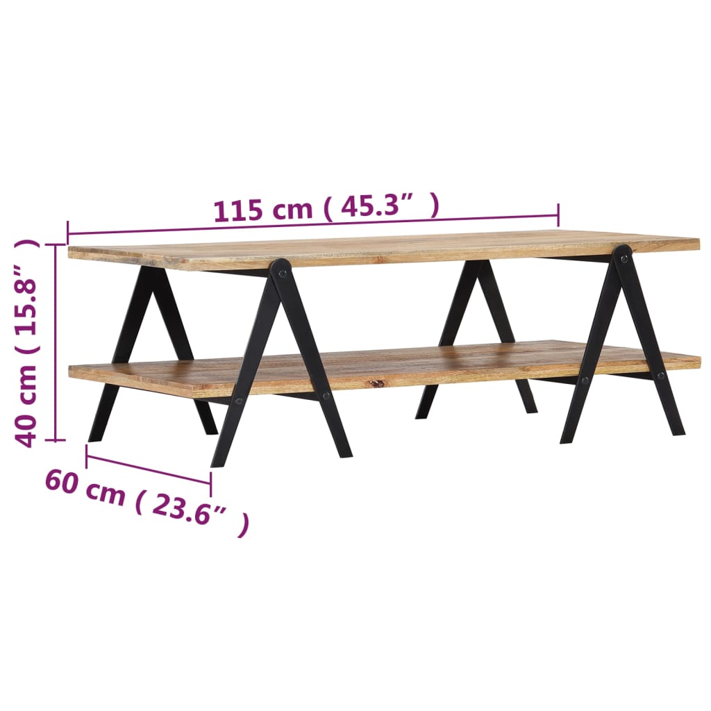 sofabord 115 x 60 x 40 cm massivt mangotræ