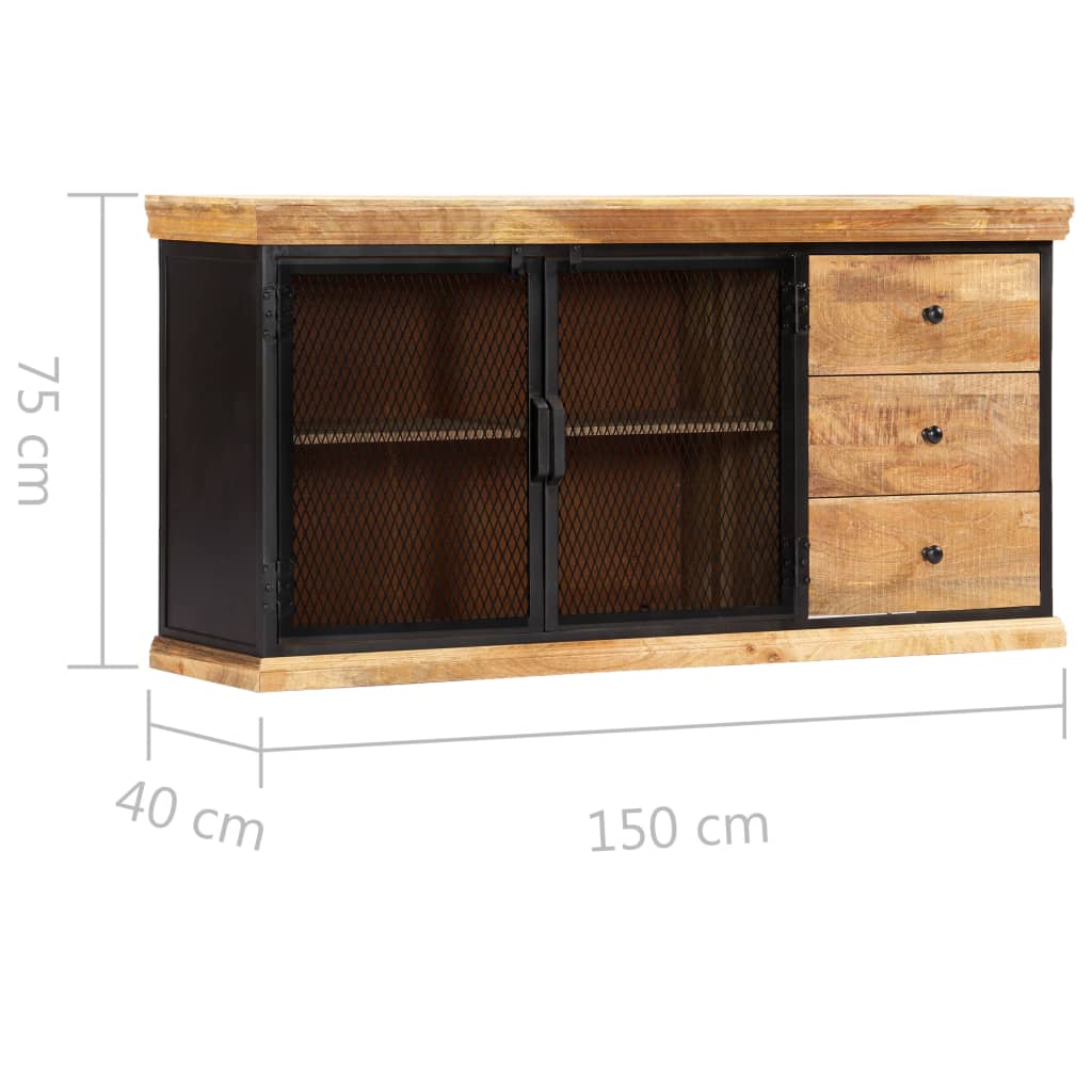 skænk 150 x 40 x 75 cm massivt mangotræ