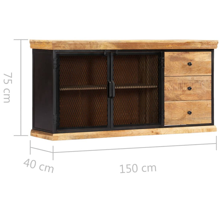 skænk 150 x 40 x 75 cm massivt mangotræ
