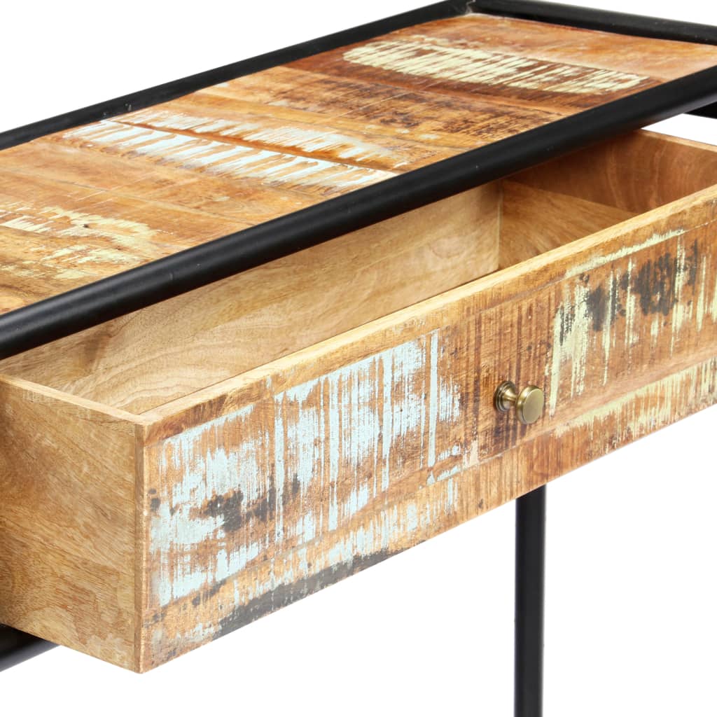 konsolbord 118x30x75 cm massivt genbrugstræ