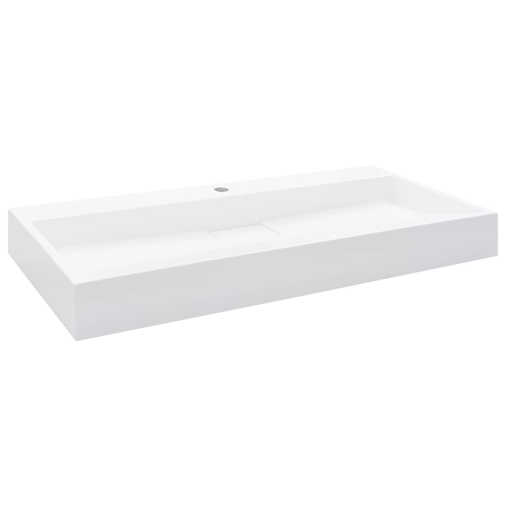 håndvask 100 x 46 x 11 cm mineralstøbt/marmorstøbt hvid
