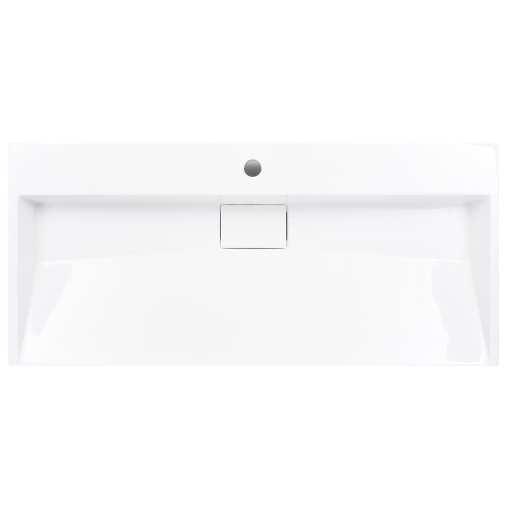 håndvask 100 x 46 x 11 cm mineralstøbt/marmorstøbt hvid