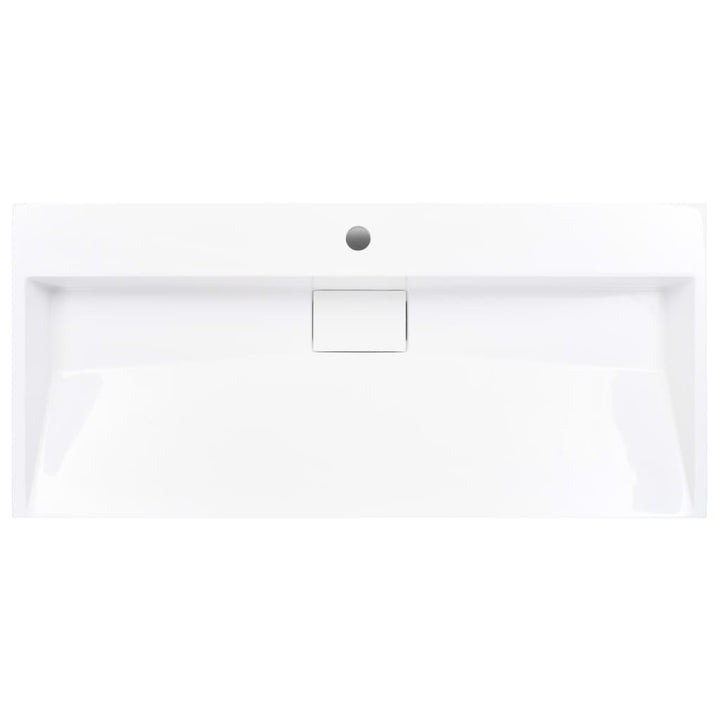håndvask 100 x 46 x 11 cm mineralstøbt/marmorstøbt hvid