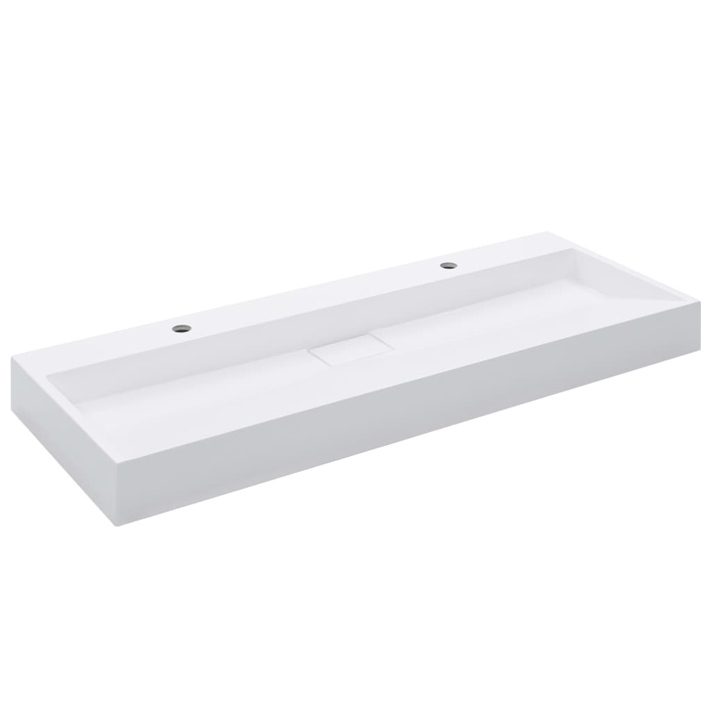 håndvask 120 x 46 x 11 cm mineralstøbt/marmorstøbt hvid