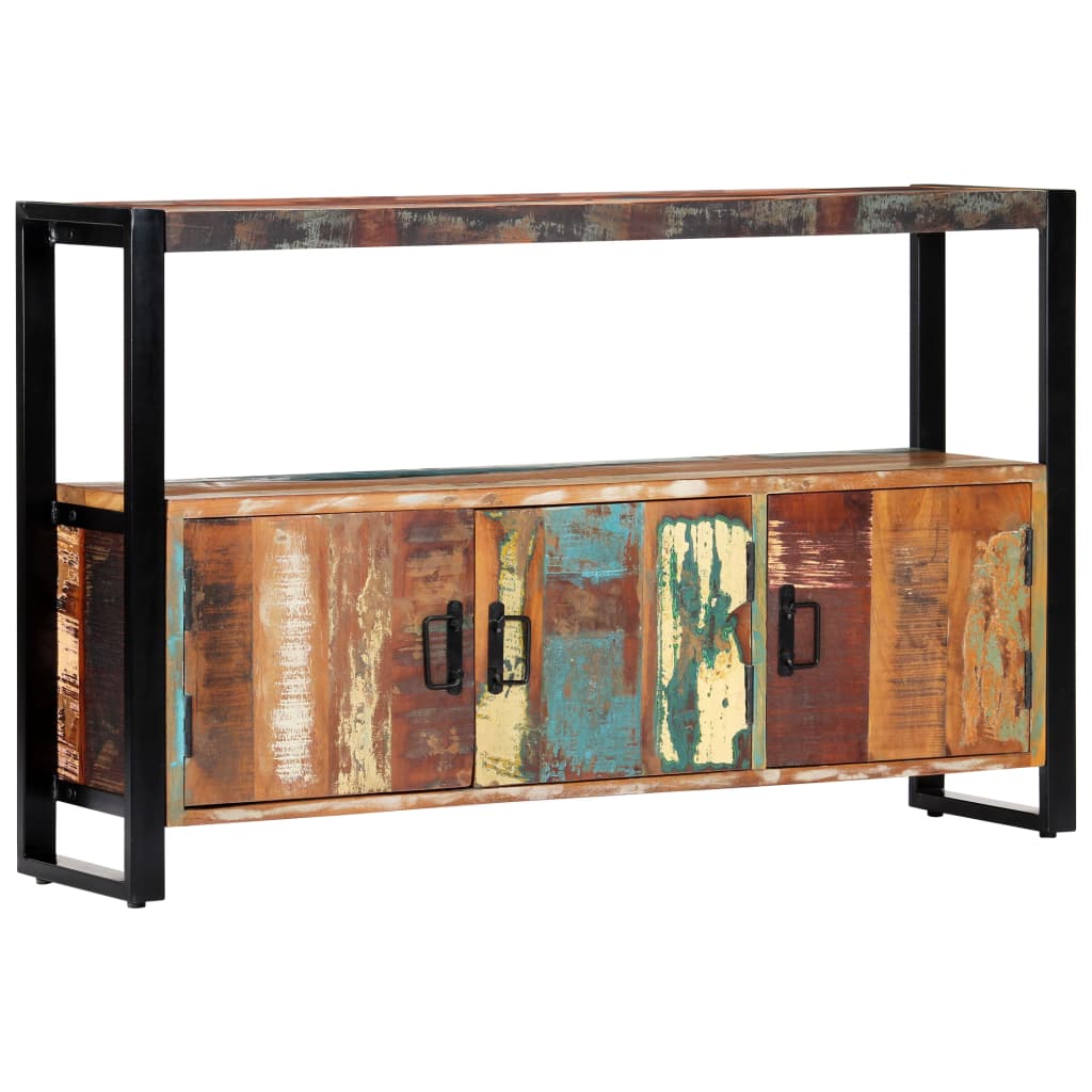 skænk 120x30x75 cm massivt genbrugstræ