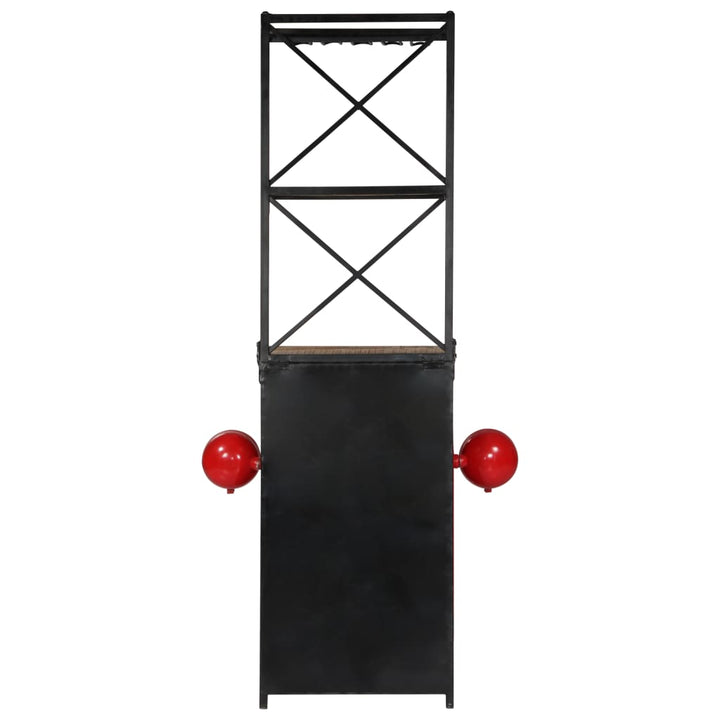 vinskab i traktordesign 49x31x172 cm massivt mangotræ