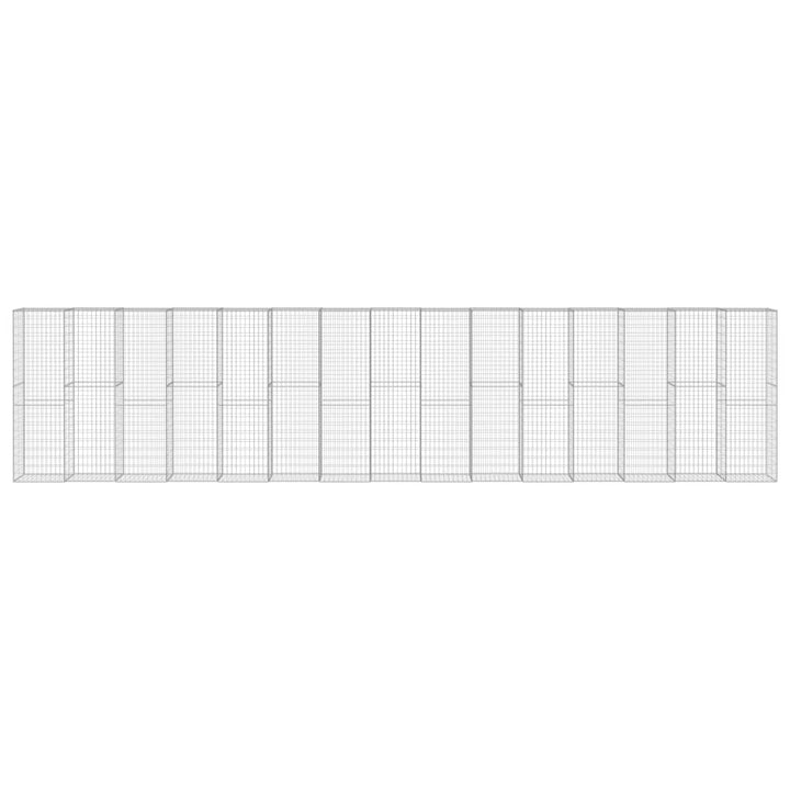 gabionvæg med dæksler galvaniseret stål 900 x 50 x 200 cm