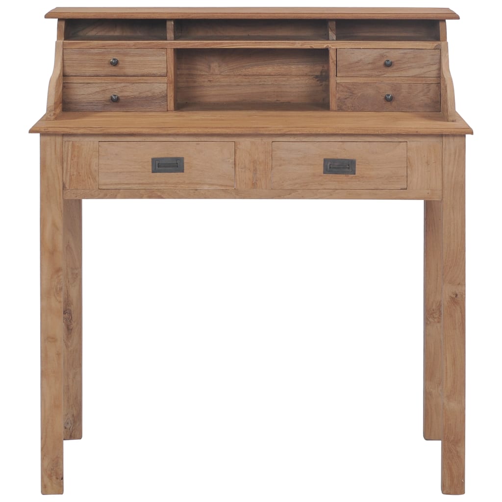skrivebord 90x50x100 cm massivt teaktræ
