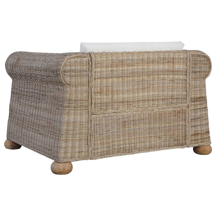 lænestol med hynder naturlig rattan