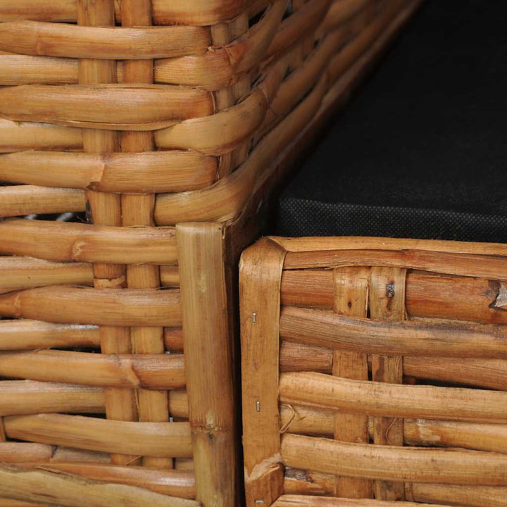 lænestol med hynder naturlig rattan brun