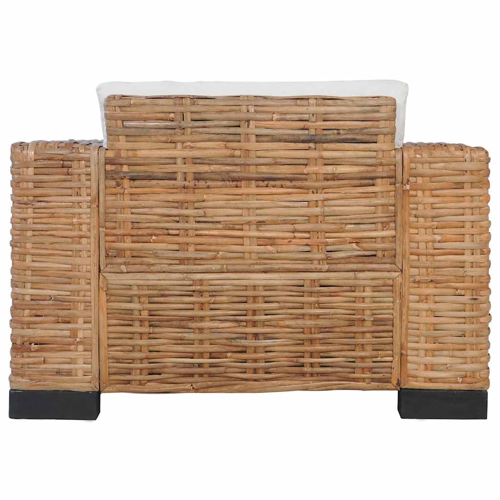 lænestol med hynder naturlig rattan