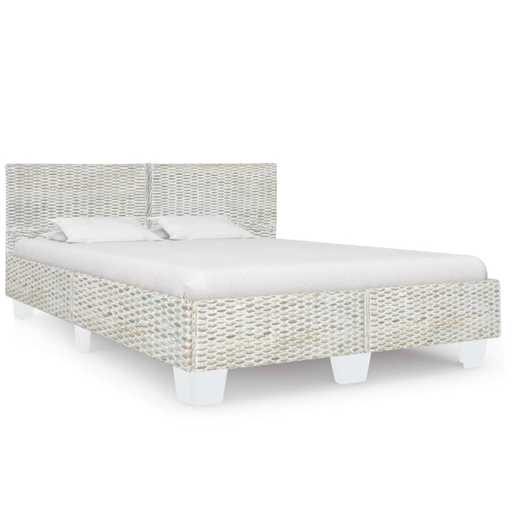 sengestel 160 x 200 cm naturlig rattan grå