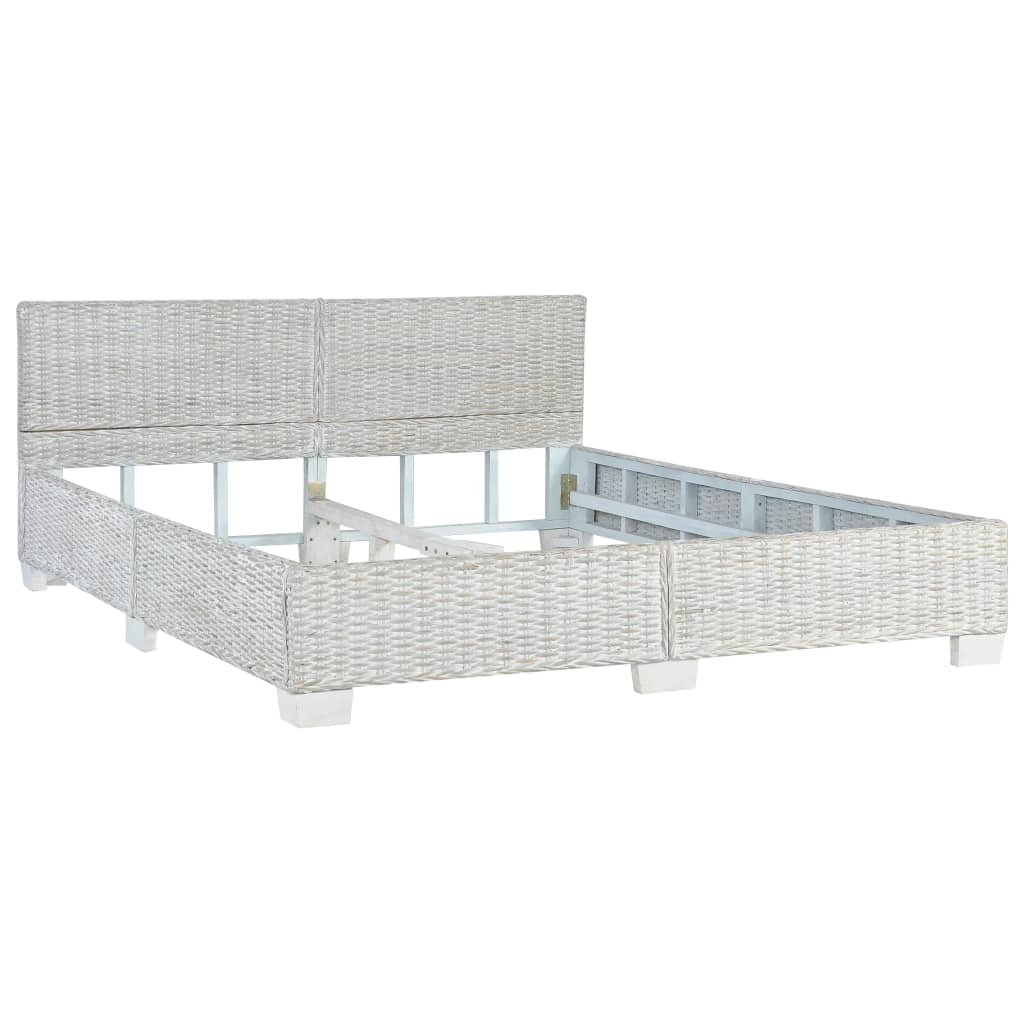 sengestel 160 x 200 cm naturlig rattan grå