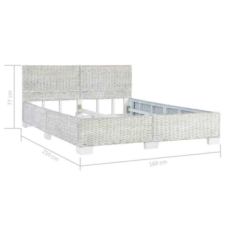 sengestel 160 x 200 cm naturlig rattan grå