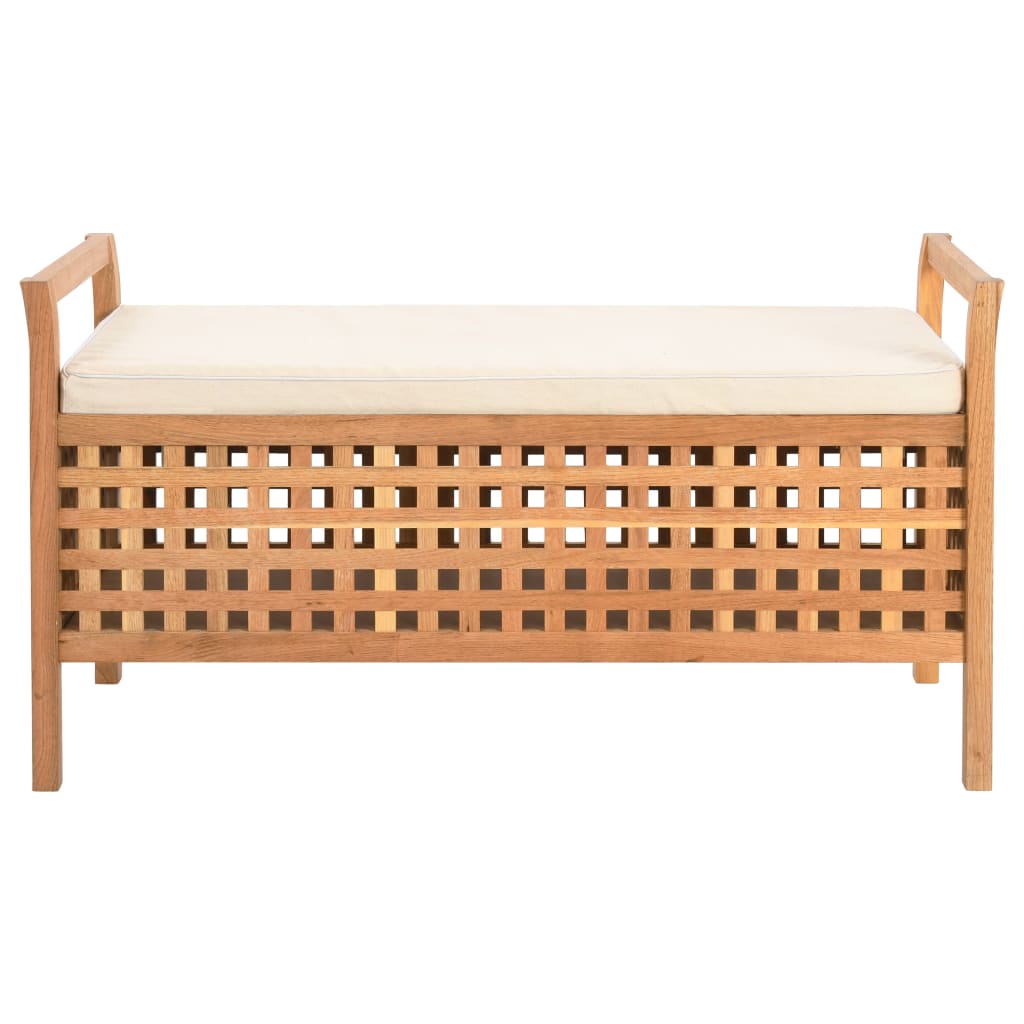 opbevaringsbænk 93 x 49 x 49 cm massivt valnøddetræ