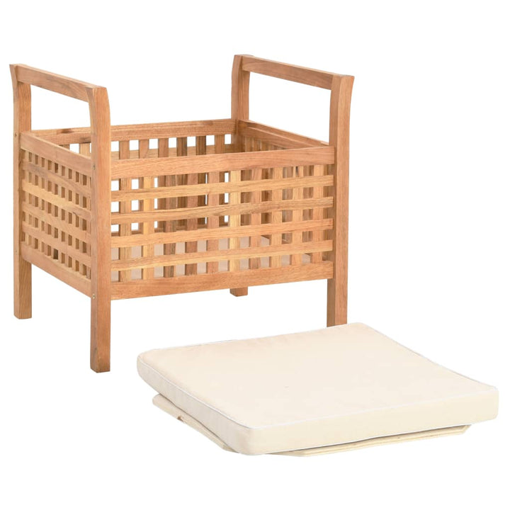 opbevaringsbænk 49 x 48 x 49 cm massivt valnøddetræ