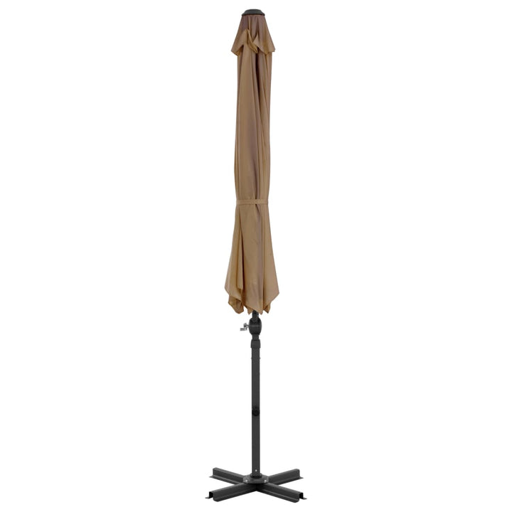haveparasol m. transportabel fod gråbrun