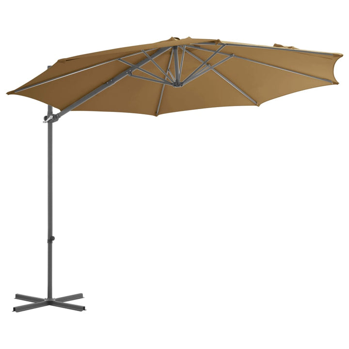 haveparasol m. transportabel fod gråbrun