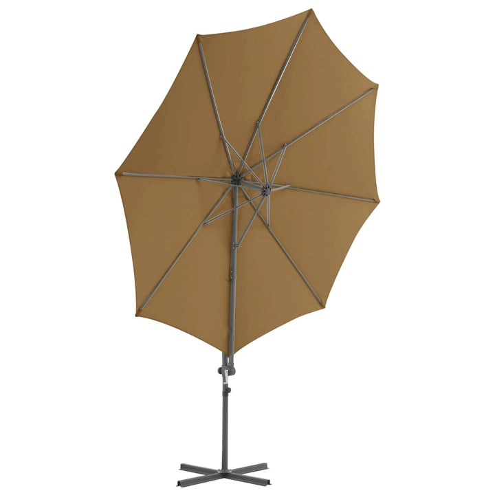 haveparasol m. transportabel fod gråbrun