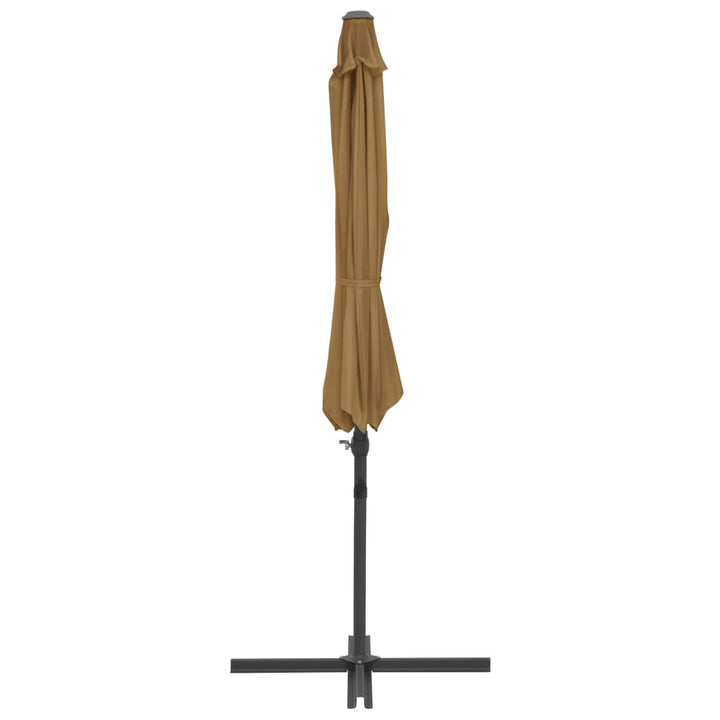 haveparasol m. transportabel fod gråbrun
