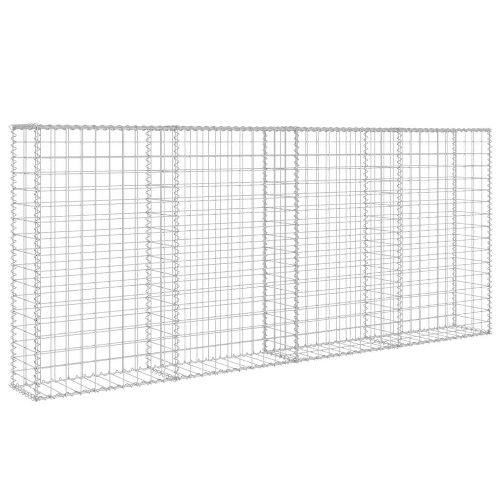 gabionvæg med dæksler galvaniseret stål 200 x 20 x 85 cm