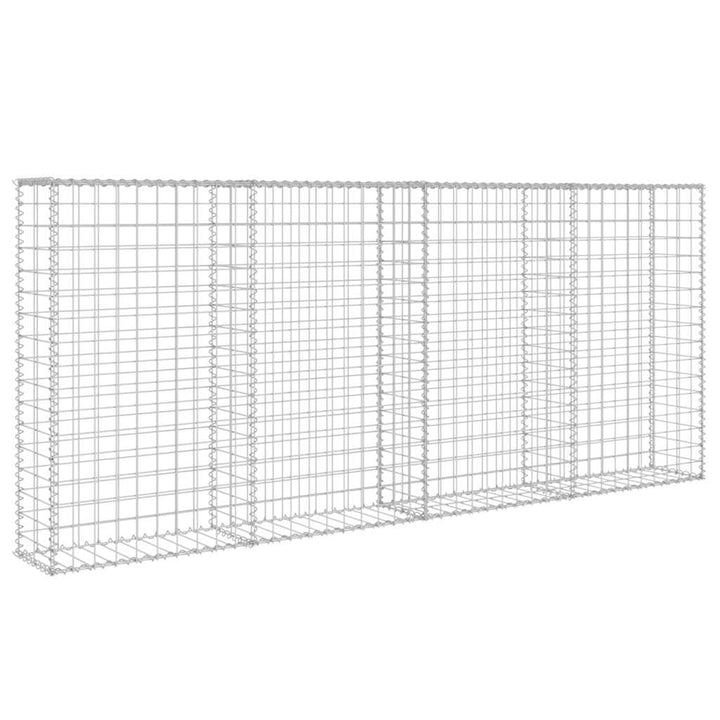 gabionvæg med dæksler galvaniseret stål 200 x 20 x 85 cm