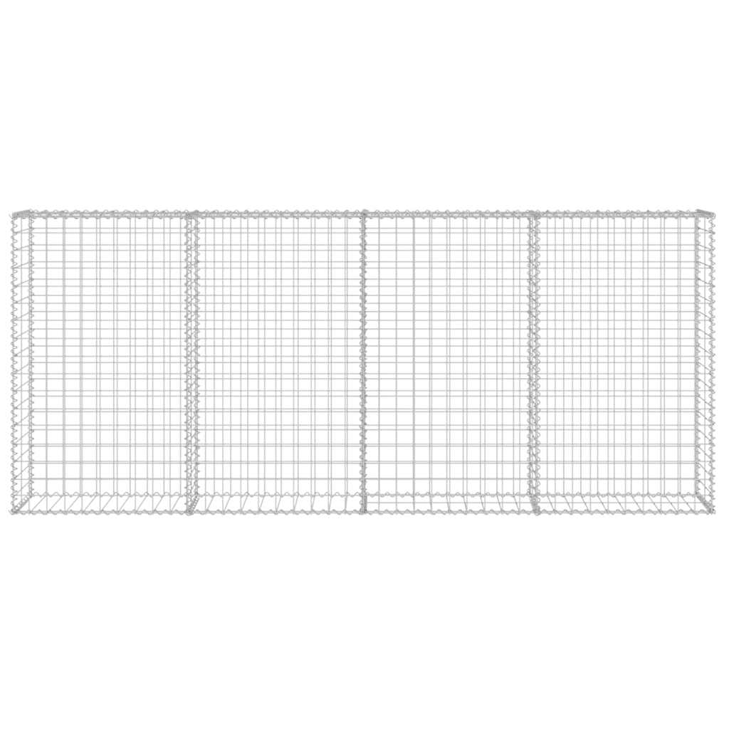 gabionvæg med dæksler galvaniseret stål 200 x 20 x 85 cm