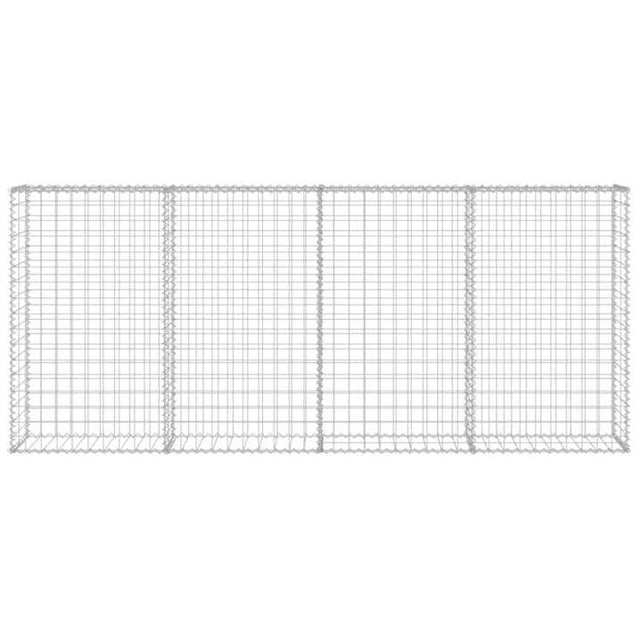 gabionvæg med dæksler galvaniseret stål 200 x 20 x 85 cm