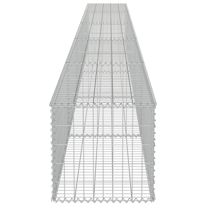 gabionvæg med dæksler galvaniseret stål 600 x 50 x 50 cm