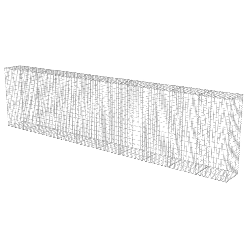 gabionvæg med dæksler galvaniseret stål 600 x 50 x 150 cm