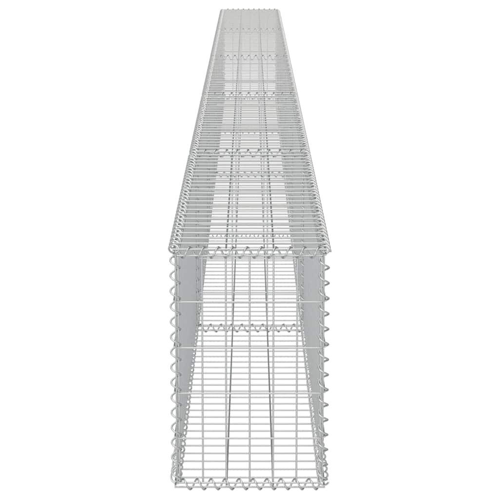 gabionvæg med dæksler galvaniseret stål 600 x 30 x 50 cm