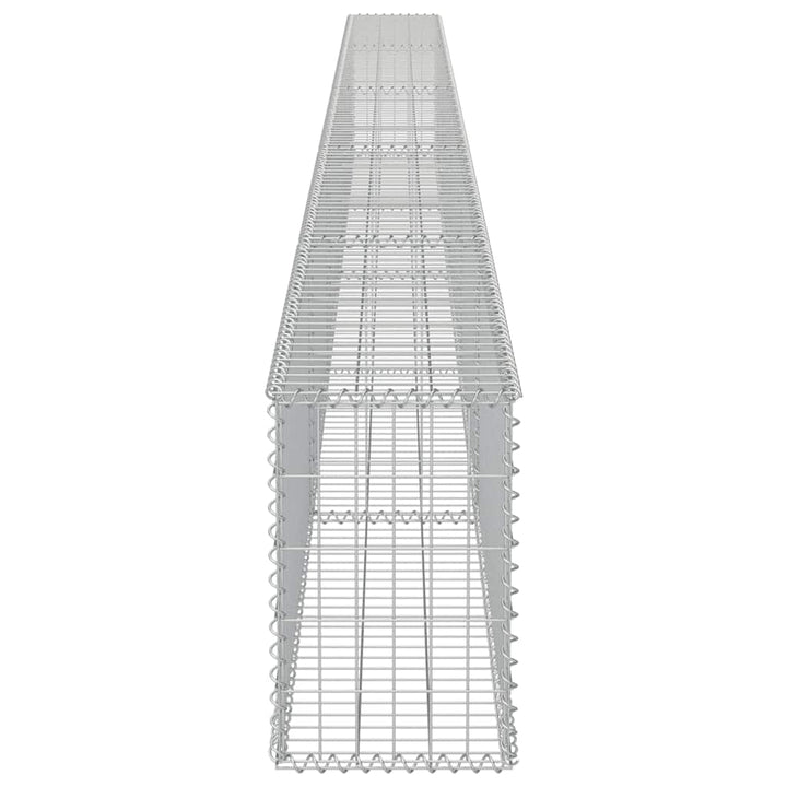 gabionvæg med dæksler galvaniseret stål 600 x 30 x 50 cm