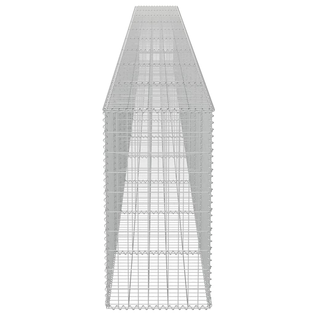 gabionvæg med dæksler galvaniseret stål 900 x 50 x 100 cm