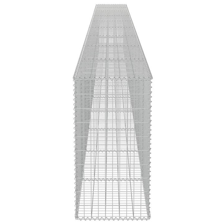 gabionvæg med dæksler galvaniseret stål 900 x 50 x 100 cm