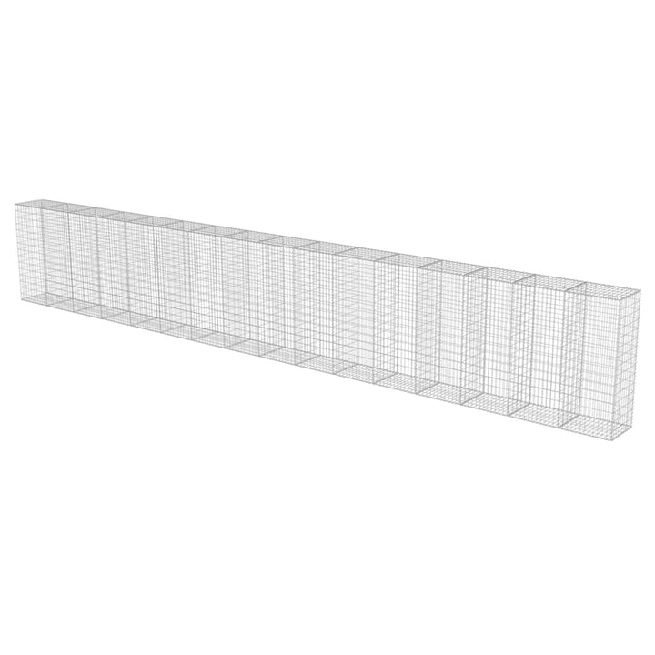 gabionvæg med dæksler galvaniseret stål 900 x 50 x 150 cm