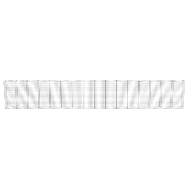 gabionvæg med dæksler galvaniseret stål 900 x 50 x 150 cm