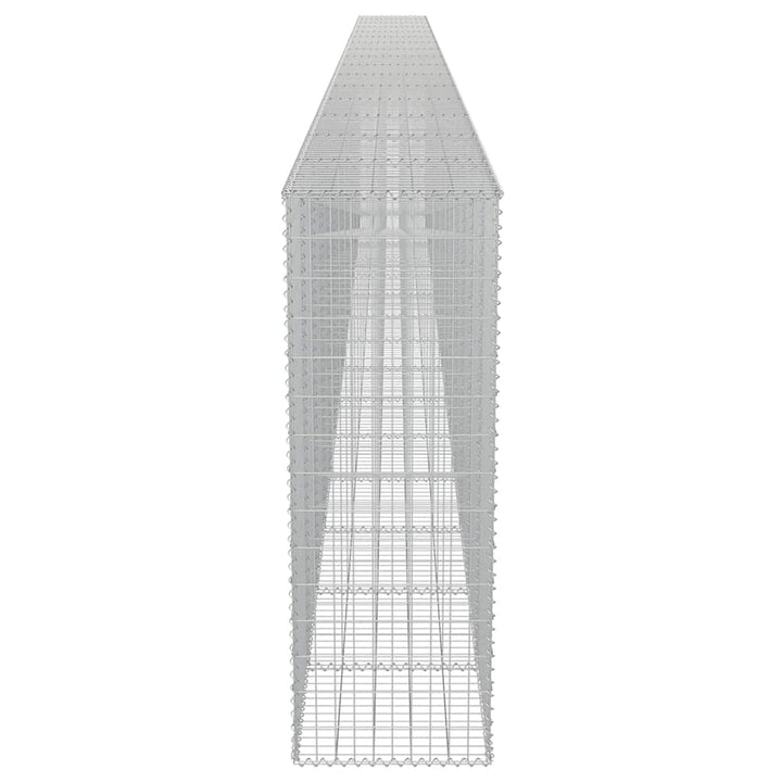 gabionvæg med dæksler galvaniseret stål 900 x 50 x 150 cm