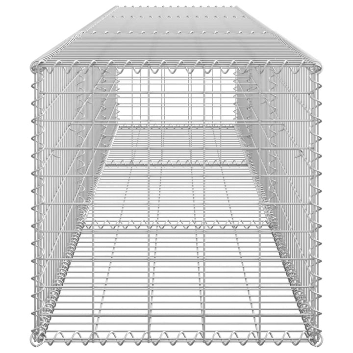gabionvæg med dæksler galvaniseret stål 300 x 50 x 50 cm