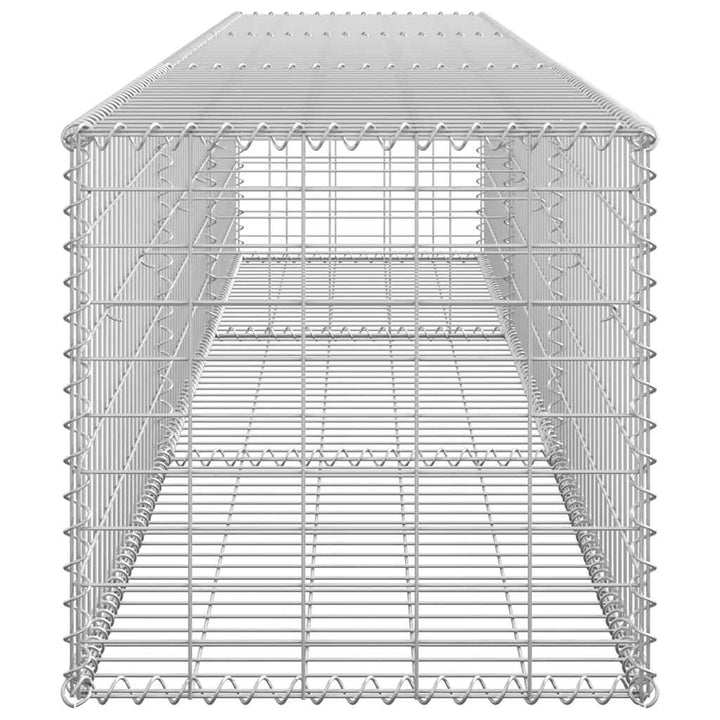 gabionvæg med dæksler galvaniseret stål 300 x 50 x 50 cm