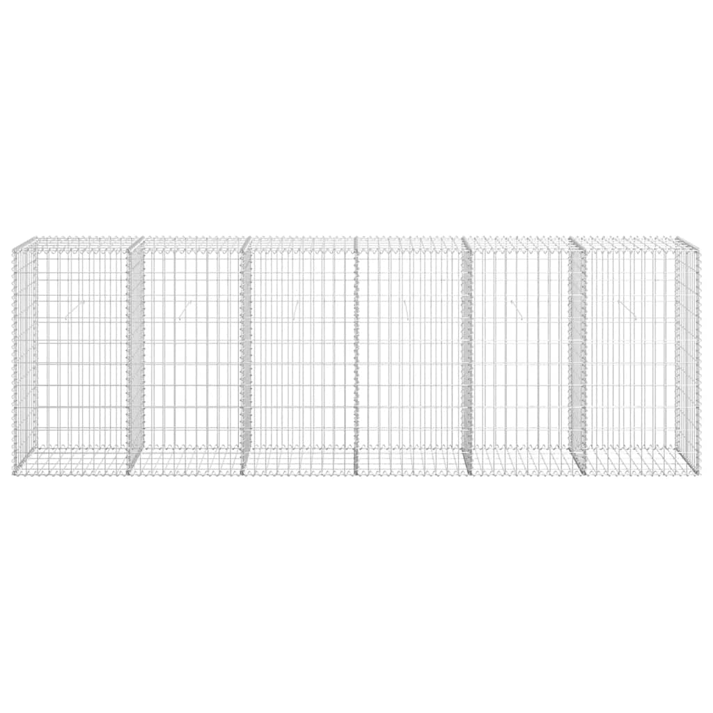 gabionvæg med dæksler galvaniseret stål 300 x 50 x 100 cm