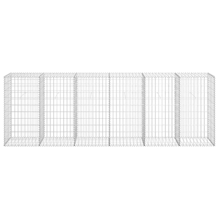 gabionvæg med dæksler galvaniseret stål 300 x 50 x 100 cm