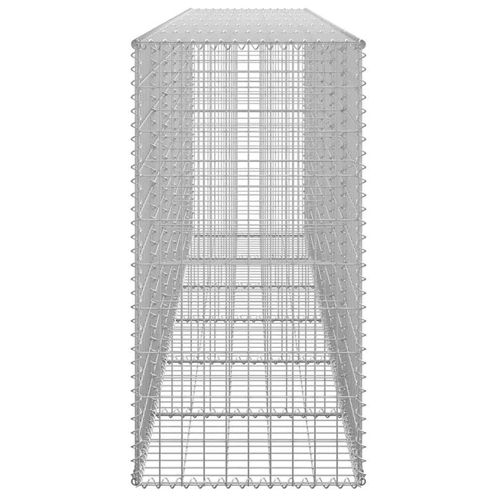 gabionvæg med dæksler galvaniseret stål 300 x 50 x 100 cm