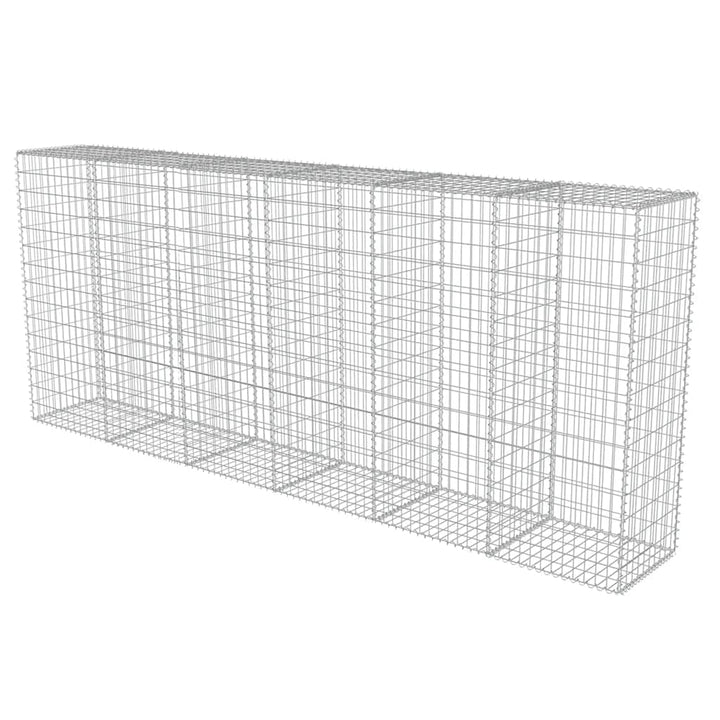 gabionvæg med dæksler galvaniseret stål 300 x 50 x 150 cm