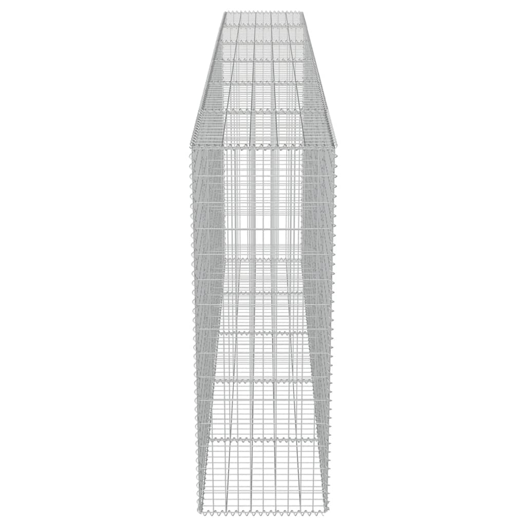 gabionvæg med dæksler galvaniseret stål 300 x 50 x 150 cm