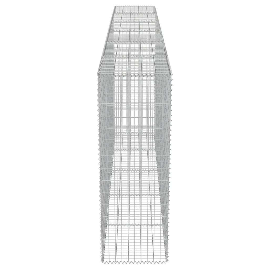 gabionvæg med dæksler galvaniseret stål 300 x 50 x 150 cm