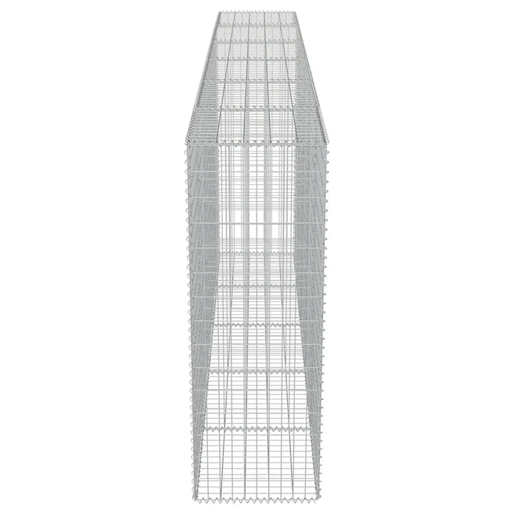 gabionvæg med dæksler galvaniseret stål 300 x 50 x 150 cm